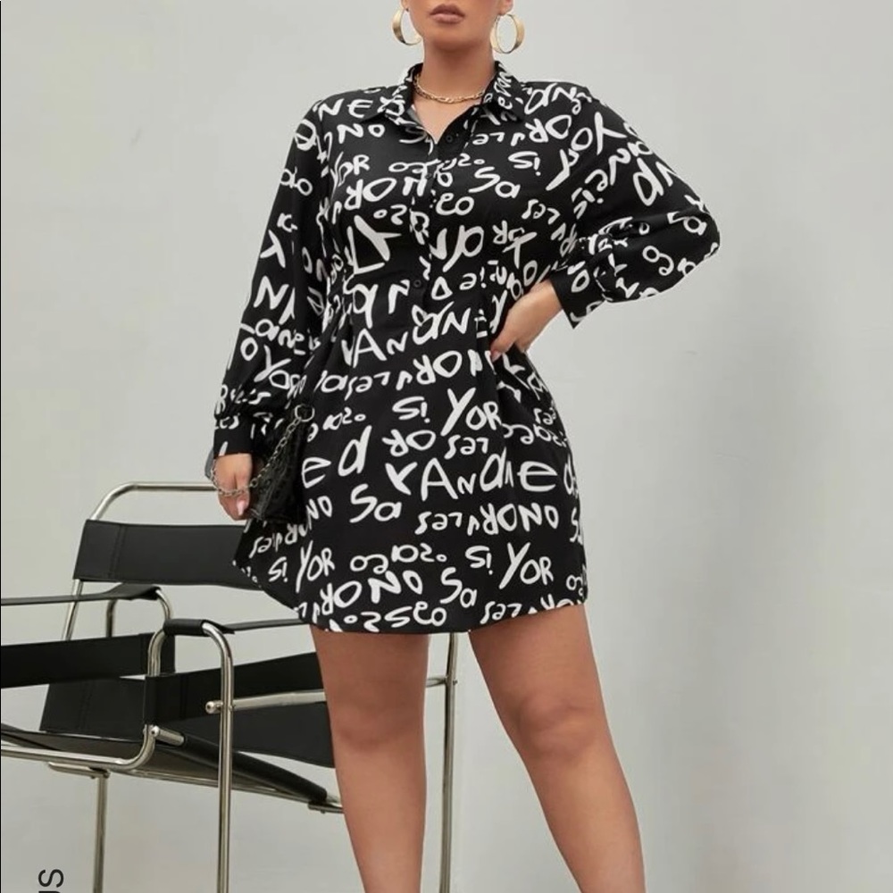 ✨👗✨ Plus size  Black & White Dress